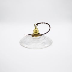 Holophane Clear Glass Vintage Industrial Pendant Light 2