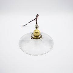 Holophane Clear Glass Vintage Industrial Pendant Light 3