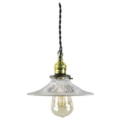 Holophane Clear Glass Vintage Industrial Pendant Light 6