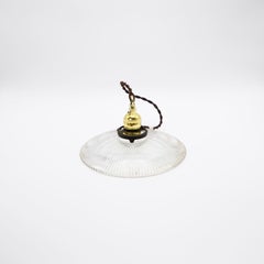 Holophane Clear Glass Vintage Industrial Pendant Light