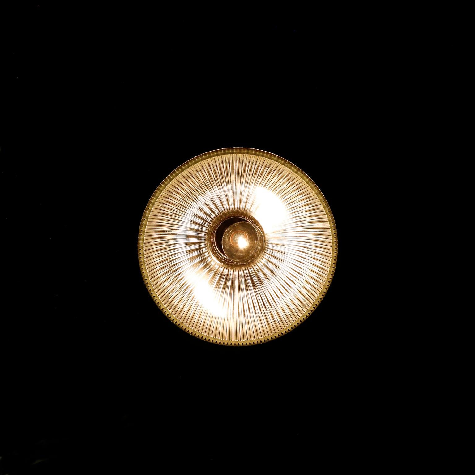 Holophane Verre clair Lampe pendante industrielle vintage Bon état - En vente à Mexico City, CDMX