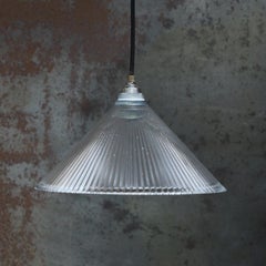 Holophane Clear Glass Vintage Industrial Pendant Lights