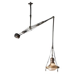 Holophane Counterbalance Lamp, France circa 1900