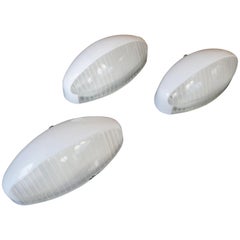 Holophane French Midcentury Glass Wall Lights '3'