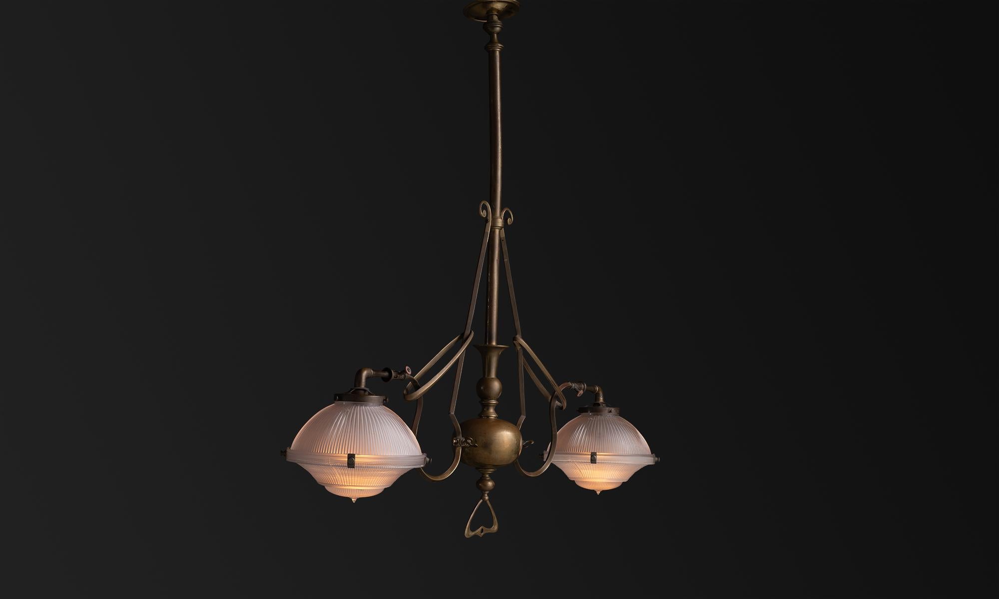 Holophane Gasolier Chandelier

England circa 1910

Victorian gas light recently covered to electric.

Measures 42”L x 10”d x 42”h

*Not UL Listed*
