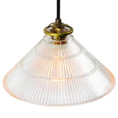 Holophane Glass Vintage Industrial Pendant Lights