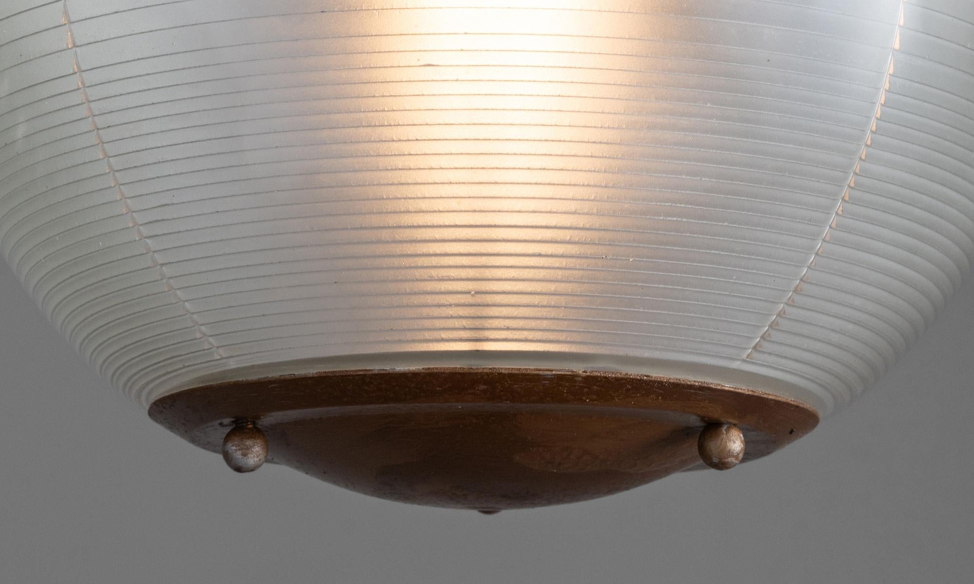 20th Century Holophane Globe Pendant, Italy, Circa 1950