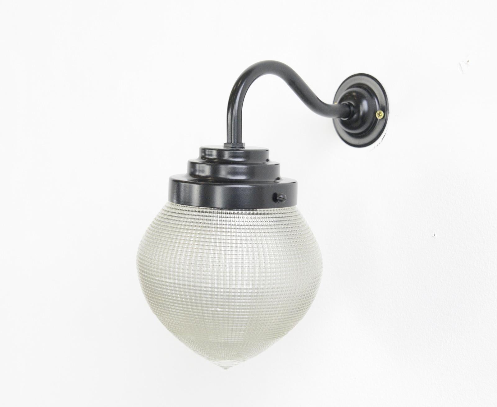 Holophane Globe Wall Lights, circa 1920s 2