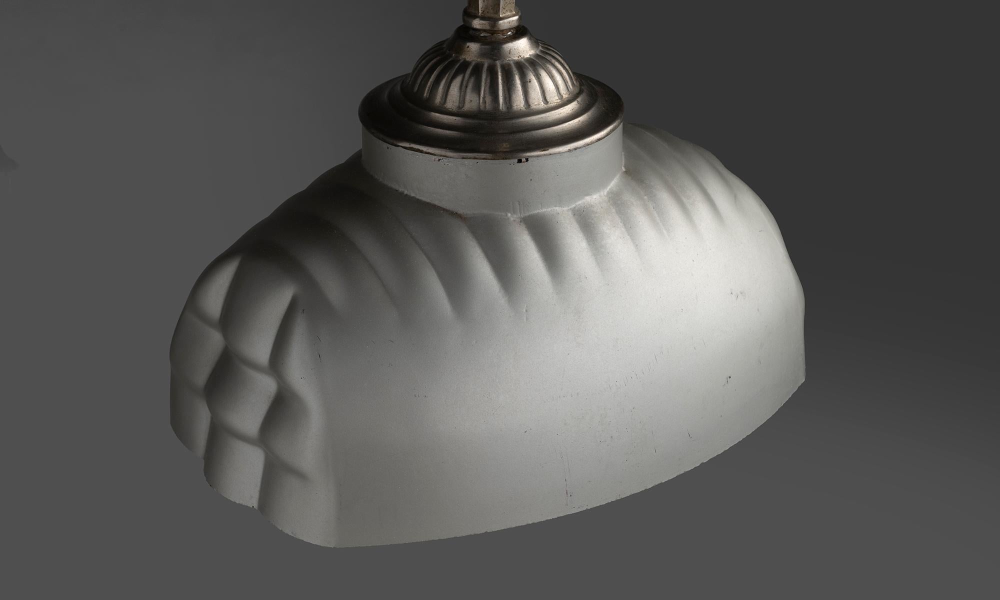 Holophane Mercury Pendant with Nickel Plated Gallery, Germany circa 1950 For Sale 1