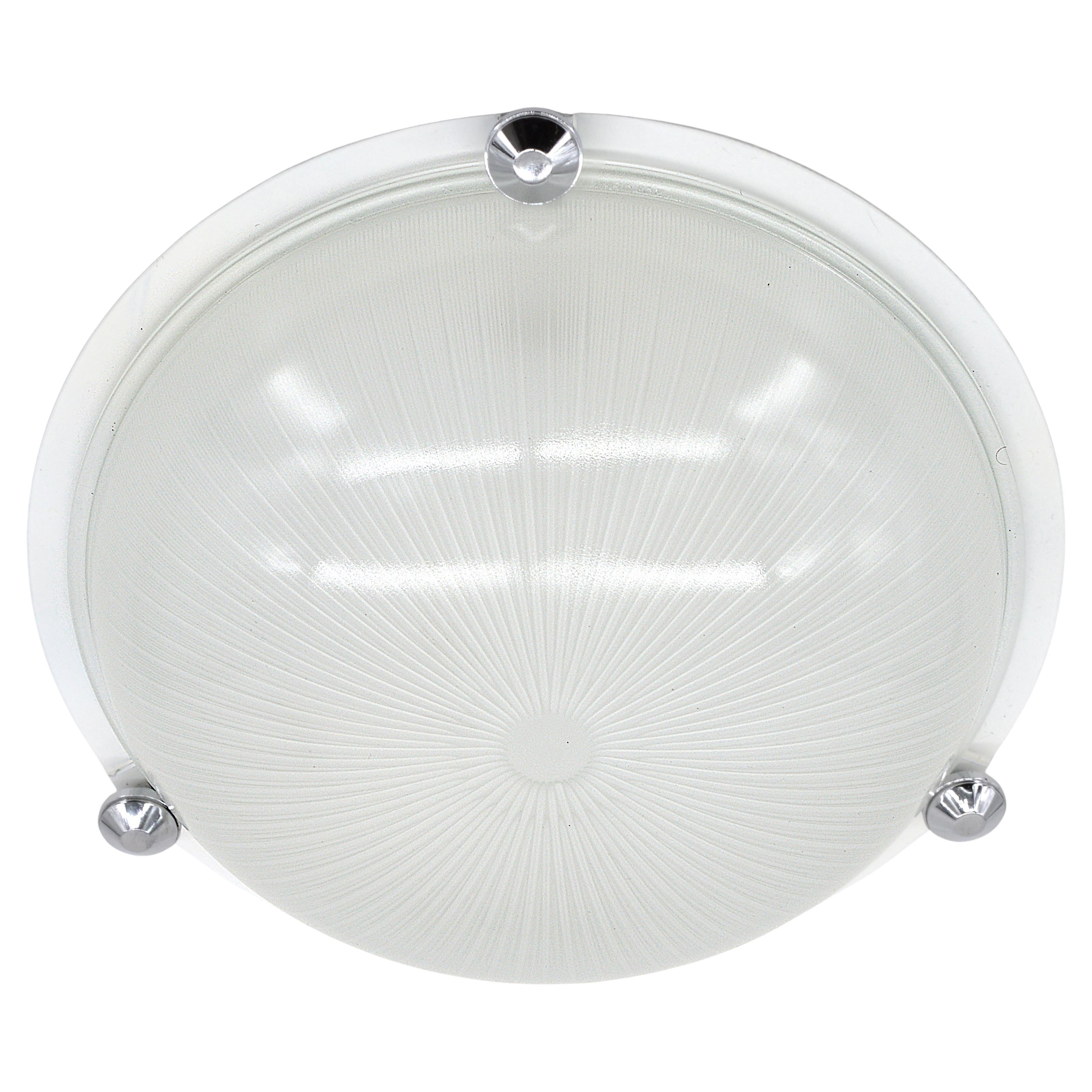 Holophane Pair of French Art Deco Flush Mounts, 1920 In Excellent Condition For Sale In Saint-Amans-des-Cots, FR