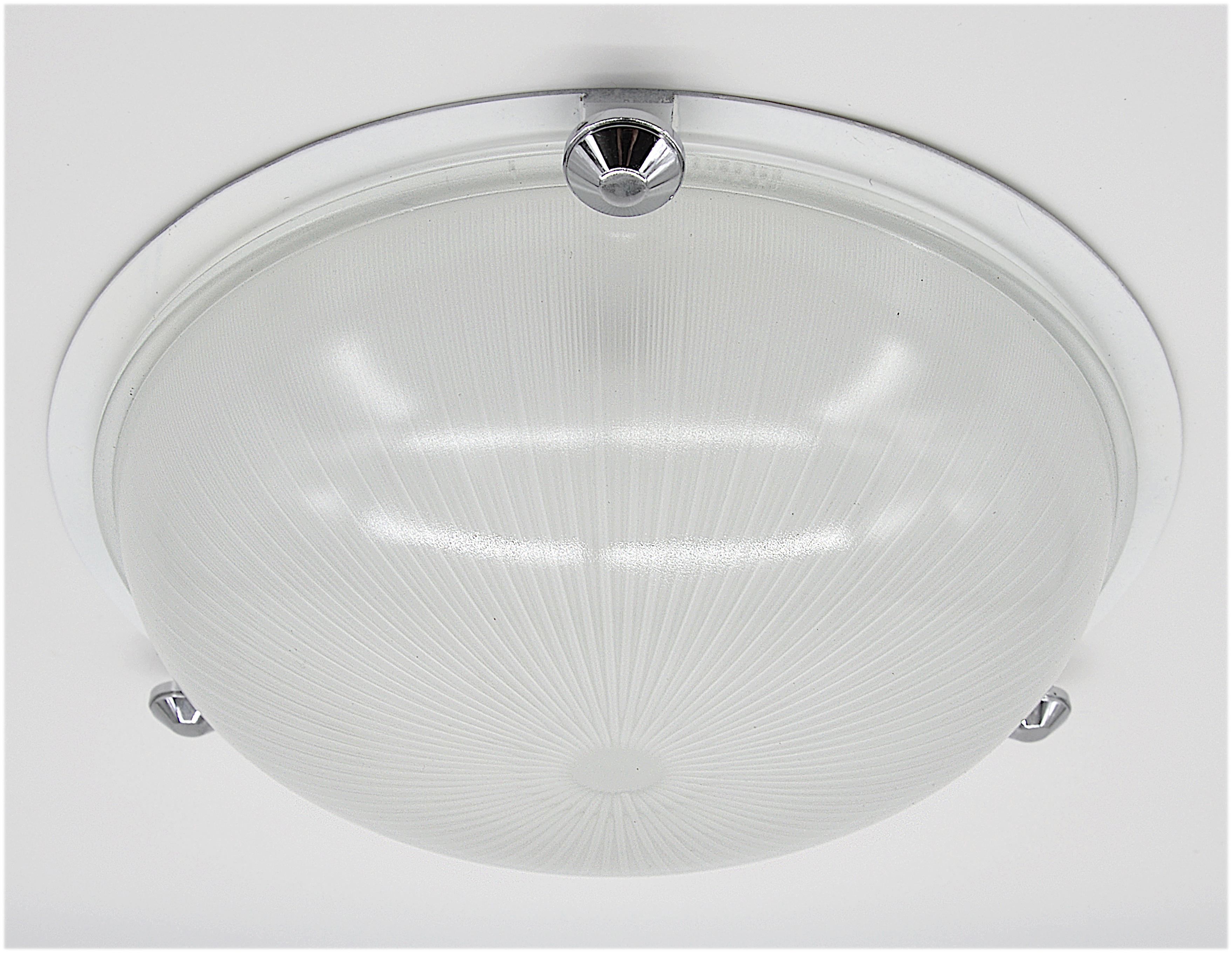 Early 20th Century Holophane Pair of French Art Deco Flush Mounts, 1920 For Sale