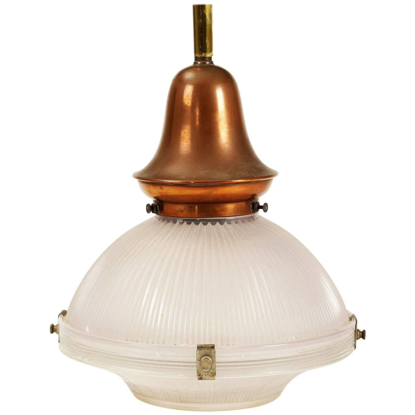 Lampe à suspension Holophane des années 1930