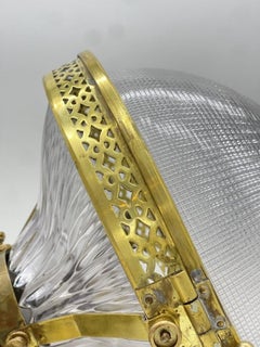 Holophane Prismatic Glass Pendant Light by André Blondel, France, 1920s