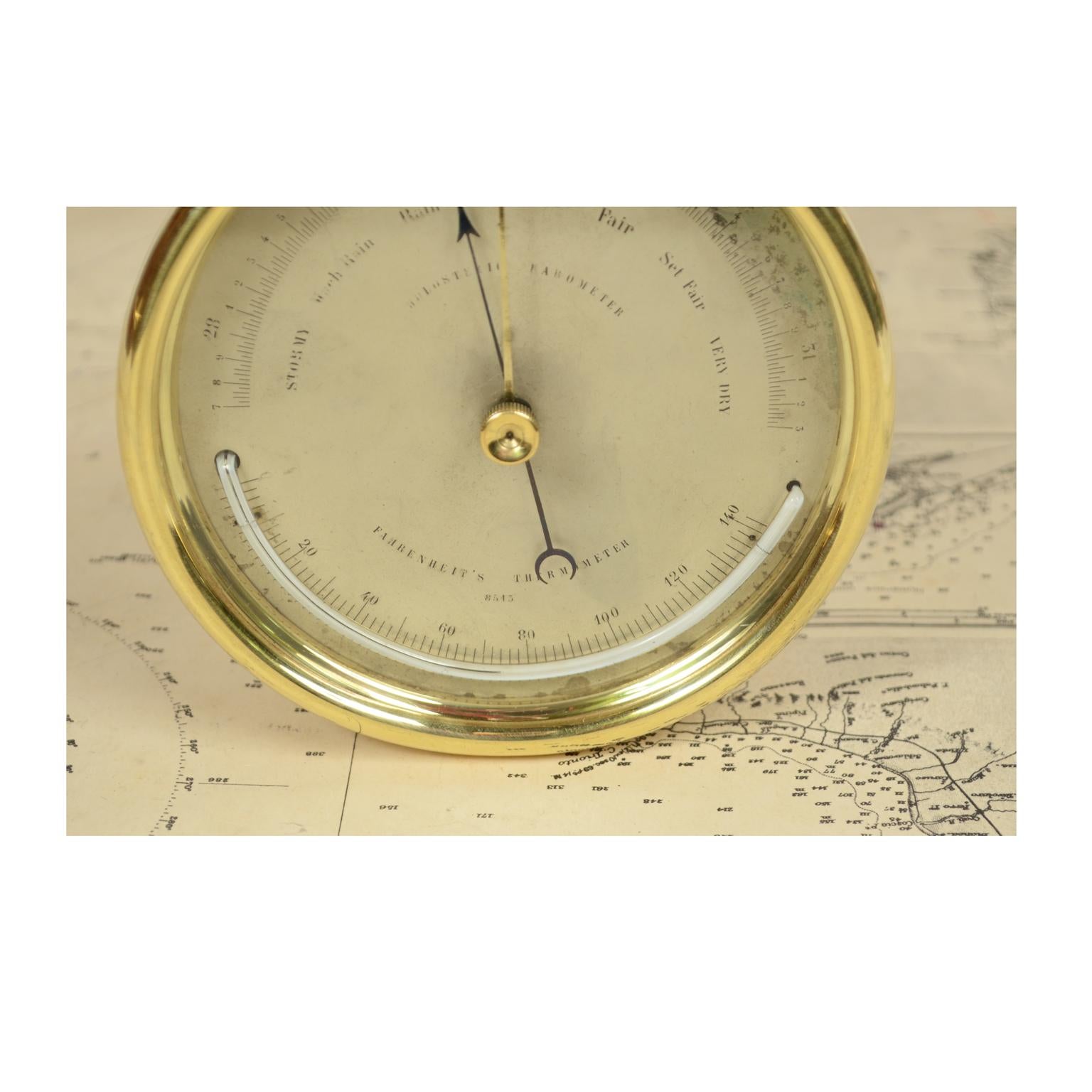 Holosteric Barometer Made of Brass and Glass, Late 19th Century 2