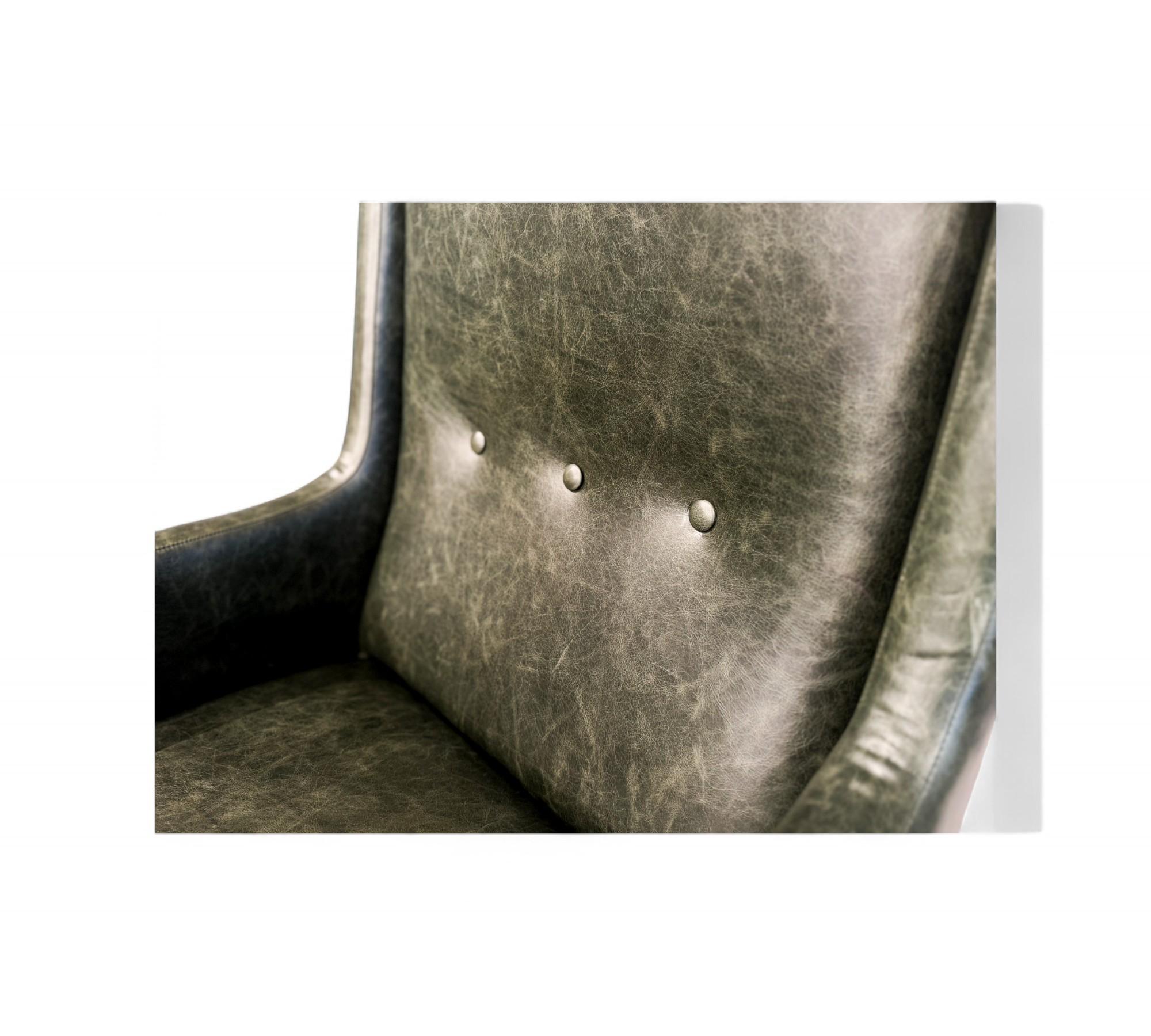 “Holperin” Armchair in Green Leather & Hardwood by Sergio Rodrigues, c. 1962s For Sale 1