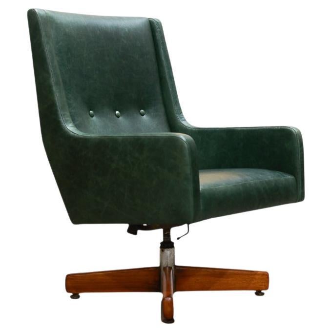 Holperin-Sessel aus grünem Leder und Hartholz von Sergio Rodrigues, ca. 1962er Jahre