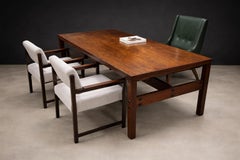 Fauteuil "Holperin" en cuir vert et bois de rose, Sergio Rodrigues pour Oca, 1962