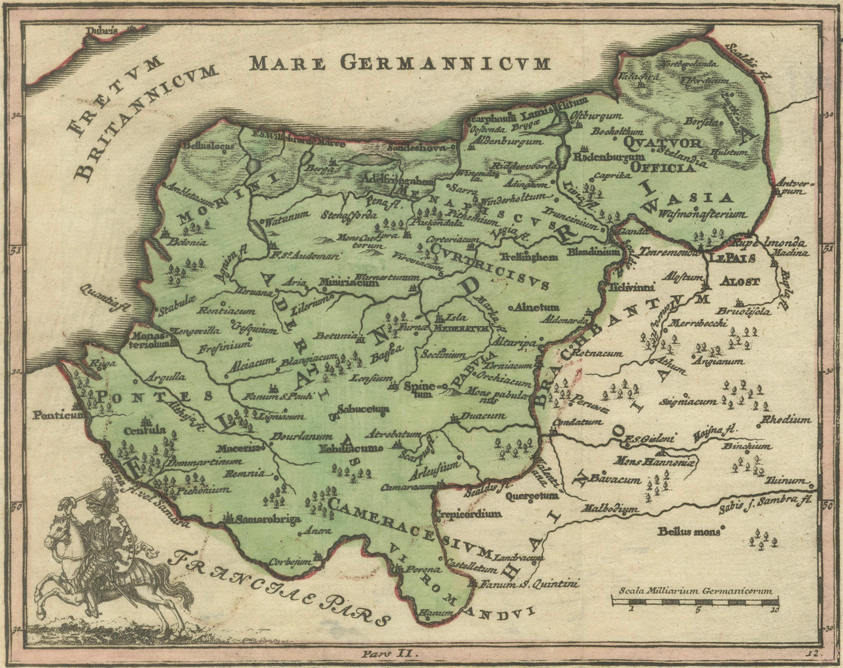 Holsatia Ducatus Antique Map of Holstein and Hamburg Region, Petrus Kaerius 1650