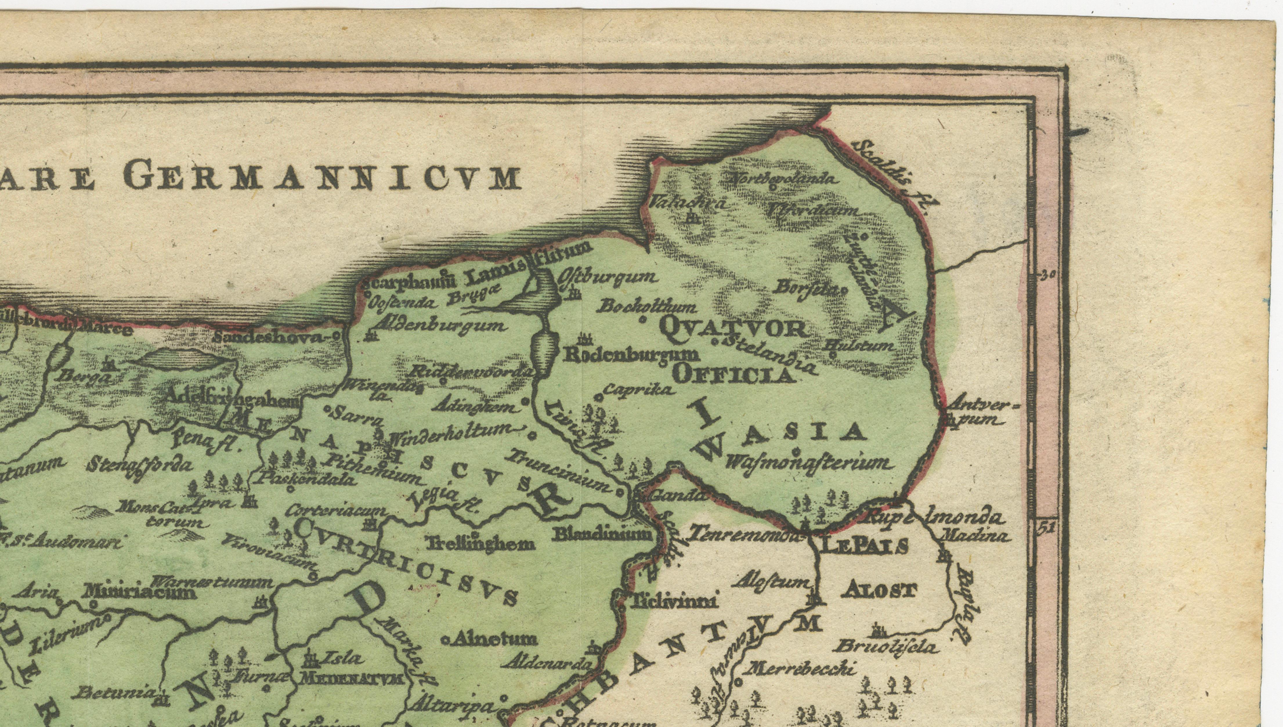Holsatia Ducatus Antique Map of Holstein and Hamburg Region, Petrus Kaerius 1650