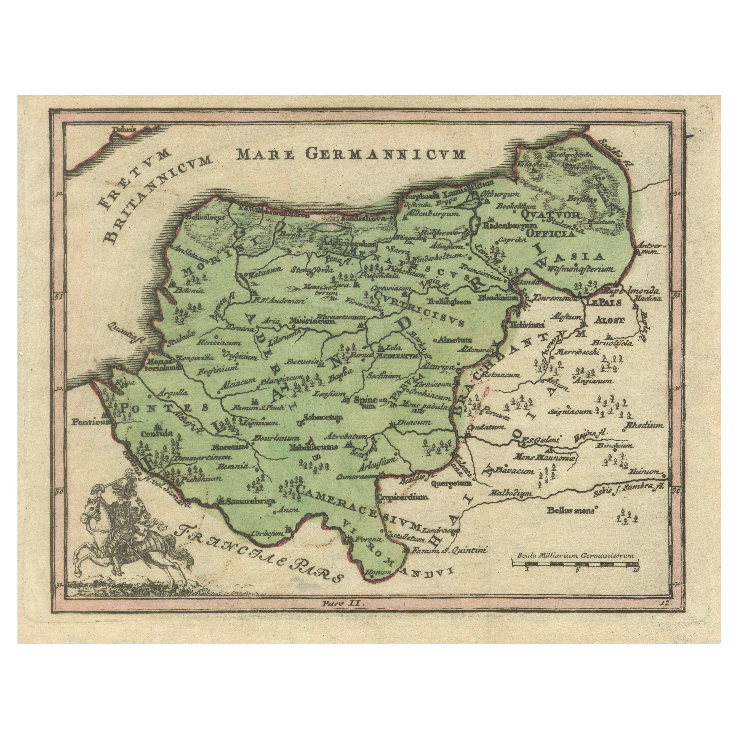 Holsatia Ducatus Antique Map of Holstein and Hamburg Region, Petrus Kaerius 1650