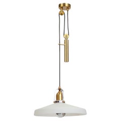 Holt Pendant (Whitened Crystal Glass Shade, brushed metals)