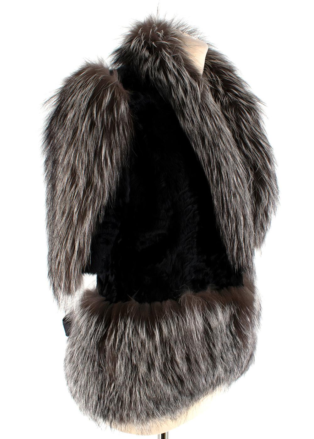 Holt Renfrew Astrakhan & Racoon Fur Jacket S 5