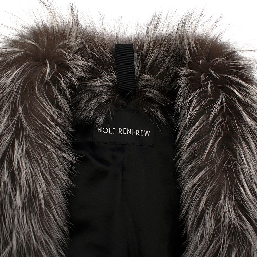 Holt Renfrew Astrakhan & Racoon Fur Jacket S 3