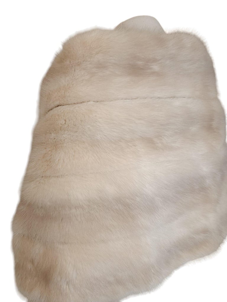 Holt Renfrew Blush mink Fur Cape Shrug Stole Boa wedding For Sale