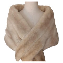 Holt Renfrew Blush mink Fur Cape Shrug Stole Boa wedding