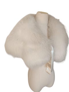 Holt Renfrew Weißer Fuchspelz-Umhang Shrug Stole Boa Hochzeit