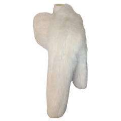 Holt Renfrew White Fox Fur Cape Shrug Stole Boa wedding