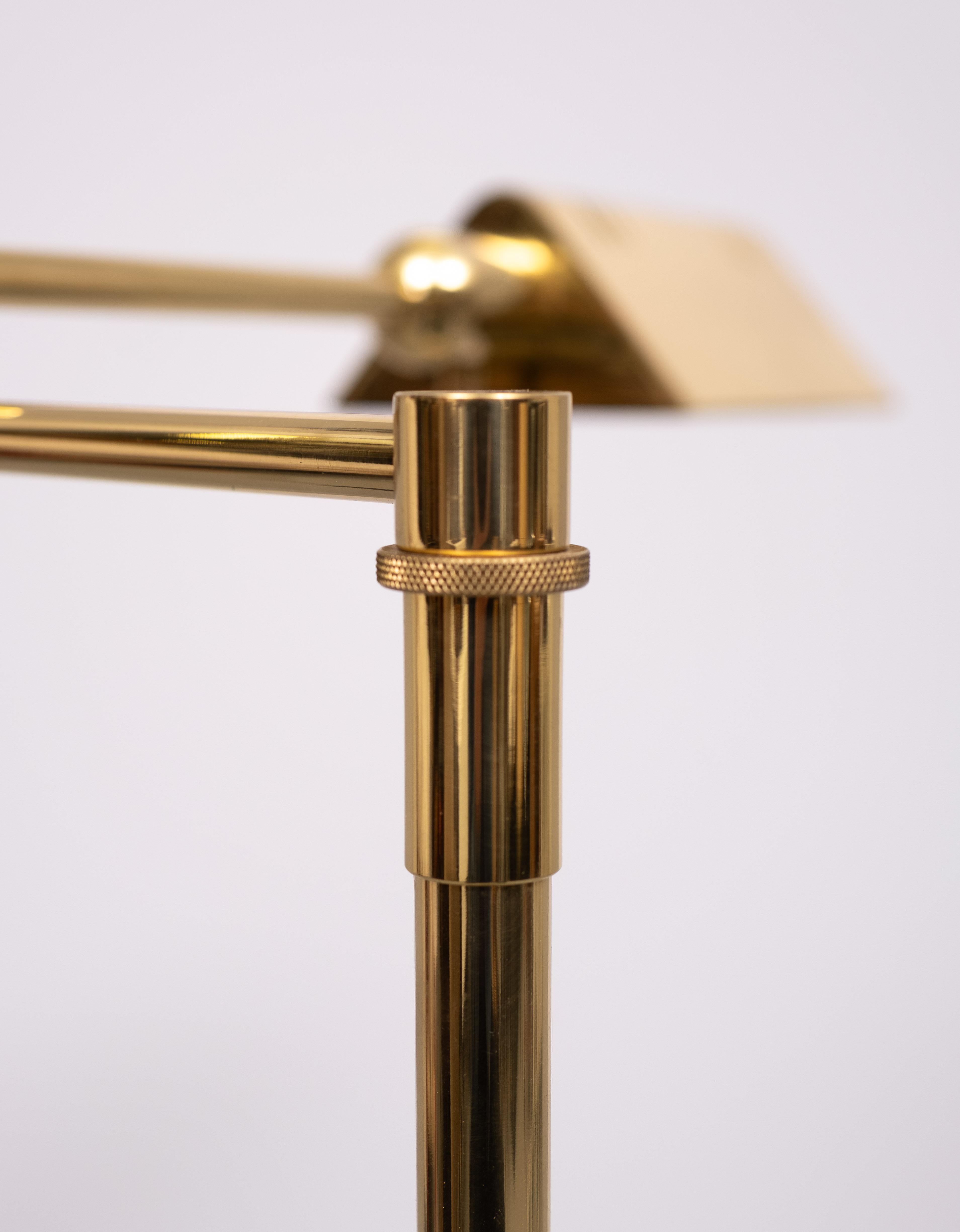 Holtkoetter adjustable  Brass swing arm floor lamp. Germany   For Sale 2