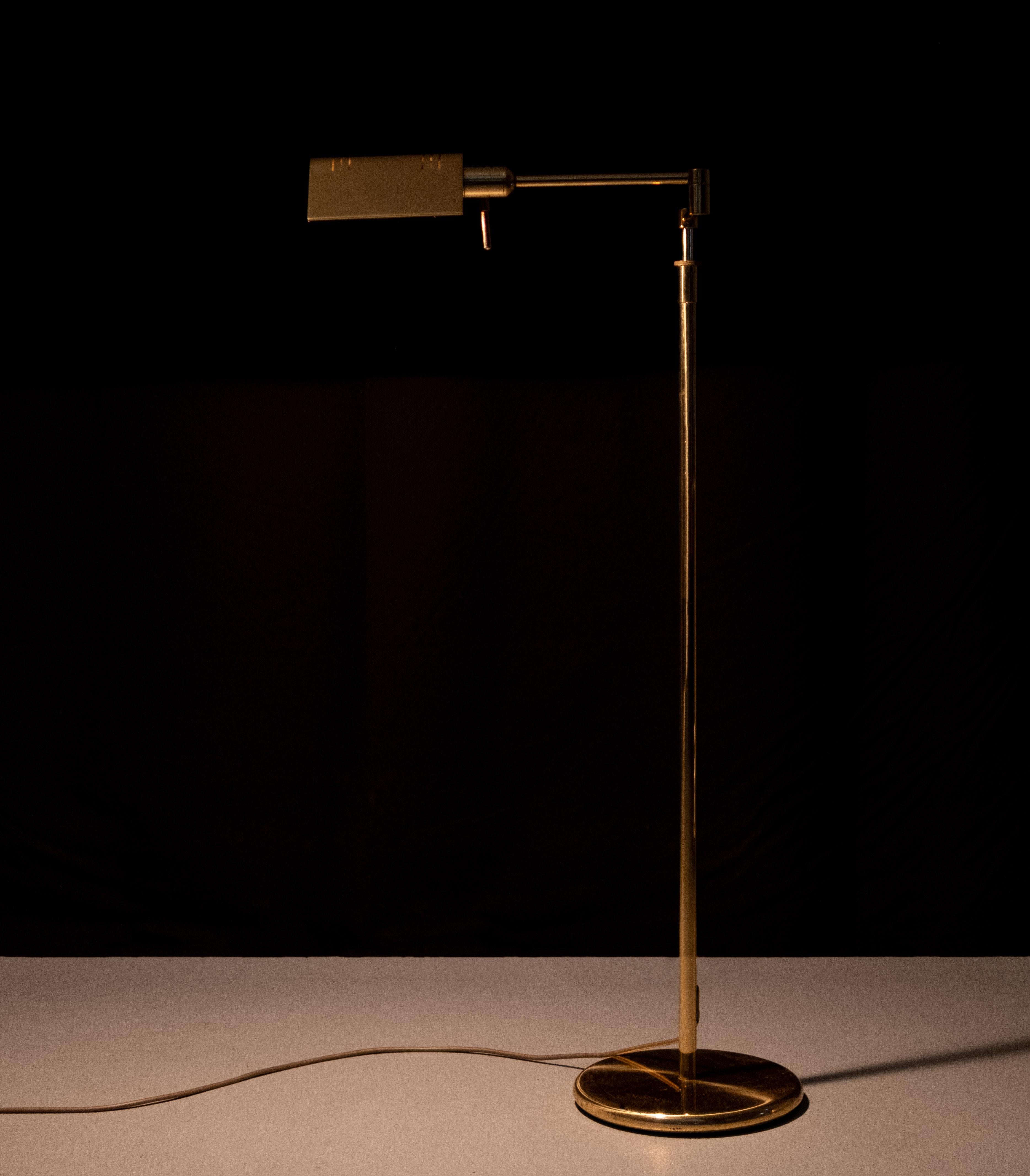 Holtkoetter adjustable  Brass swing arm floor lamp. Germany   For Sale 4
