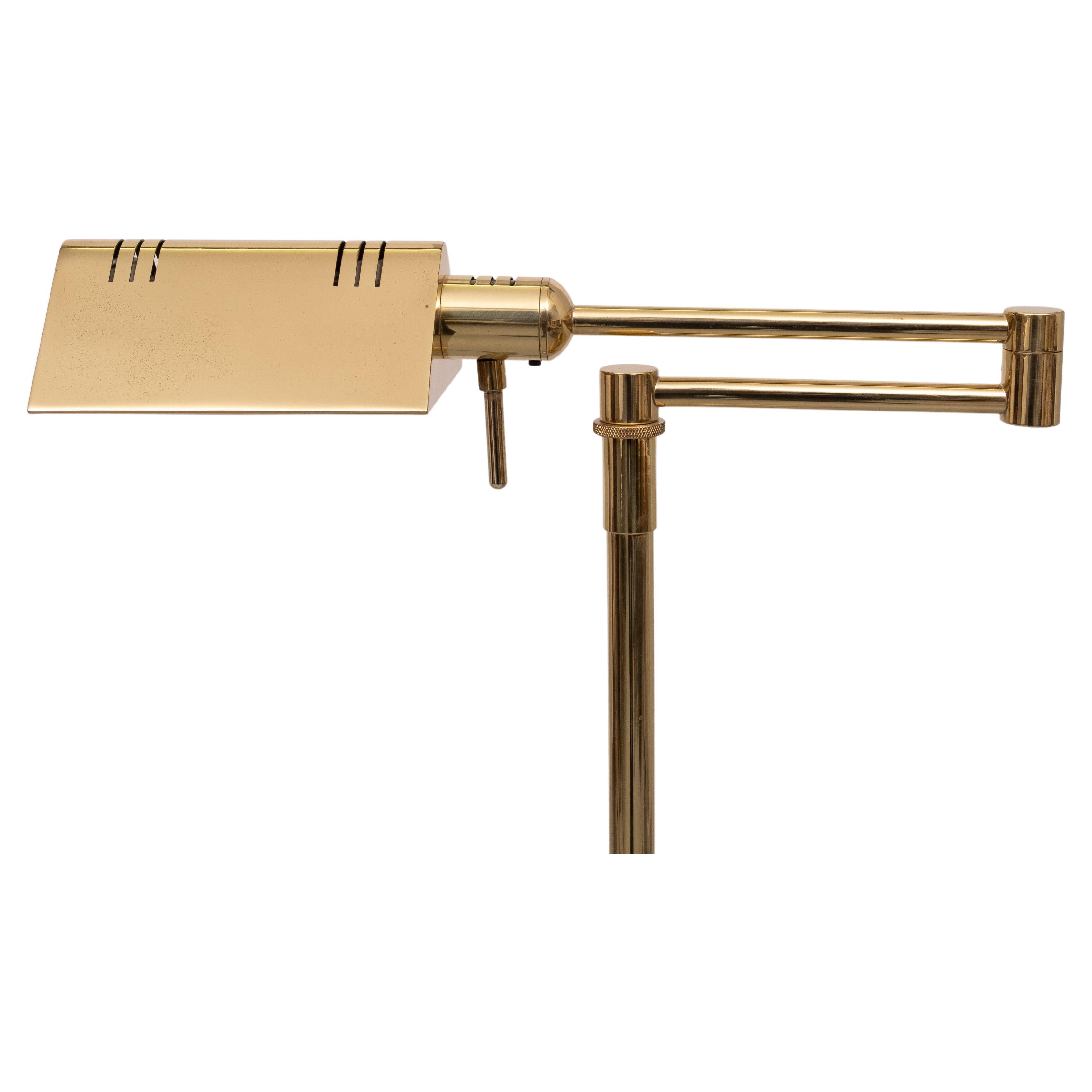 Holtkoetter adjustable  Brass swing arm floor lamp. Germany   For Sale