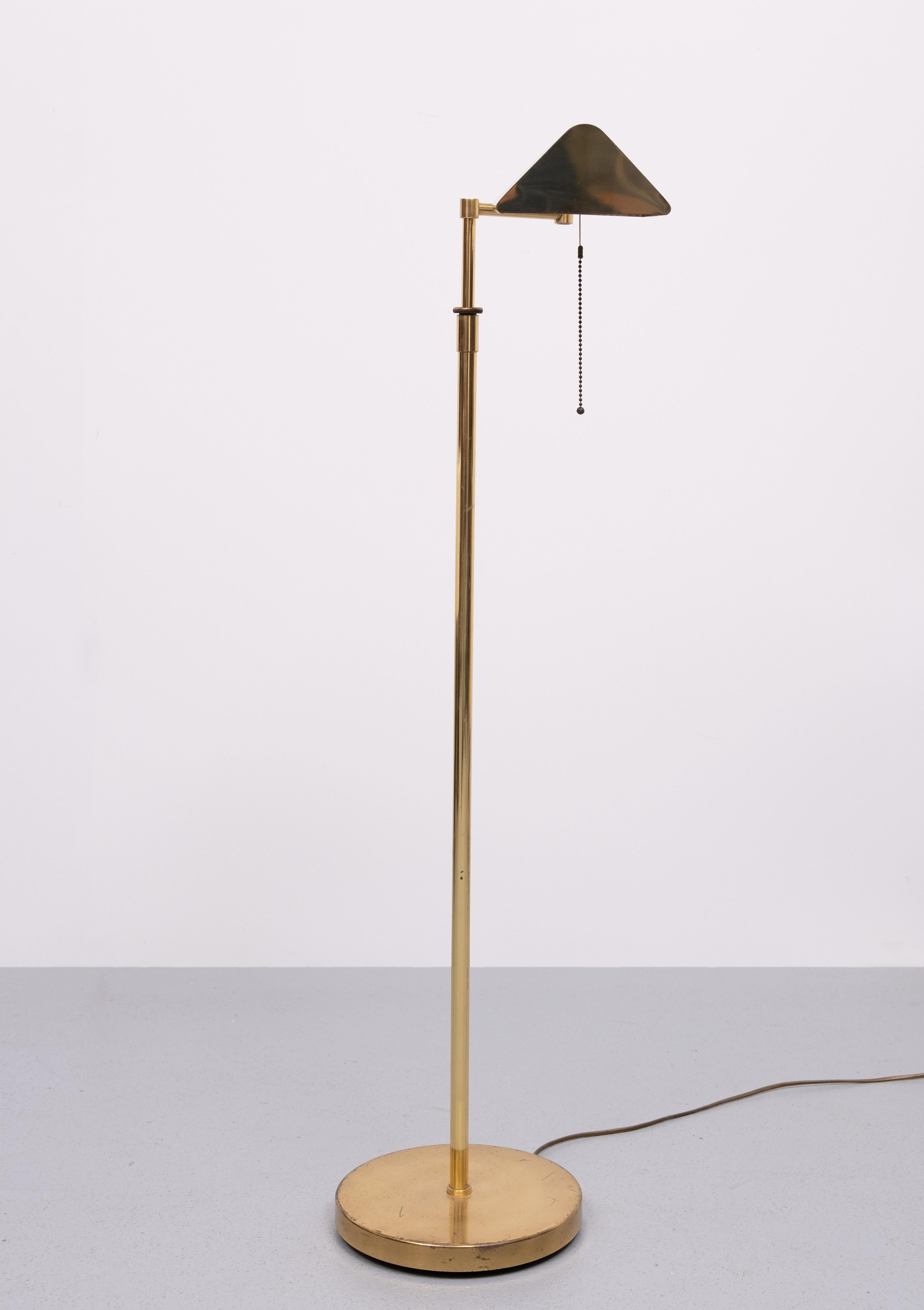 Late 20th Century Holtkoetter Brass library floor lamp 1970s Germany