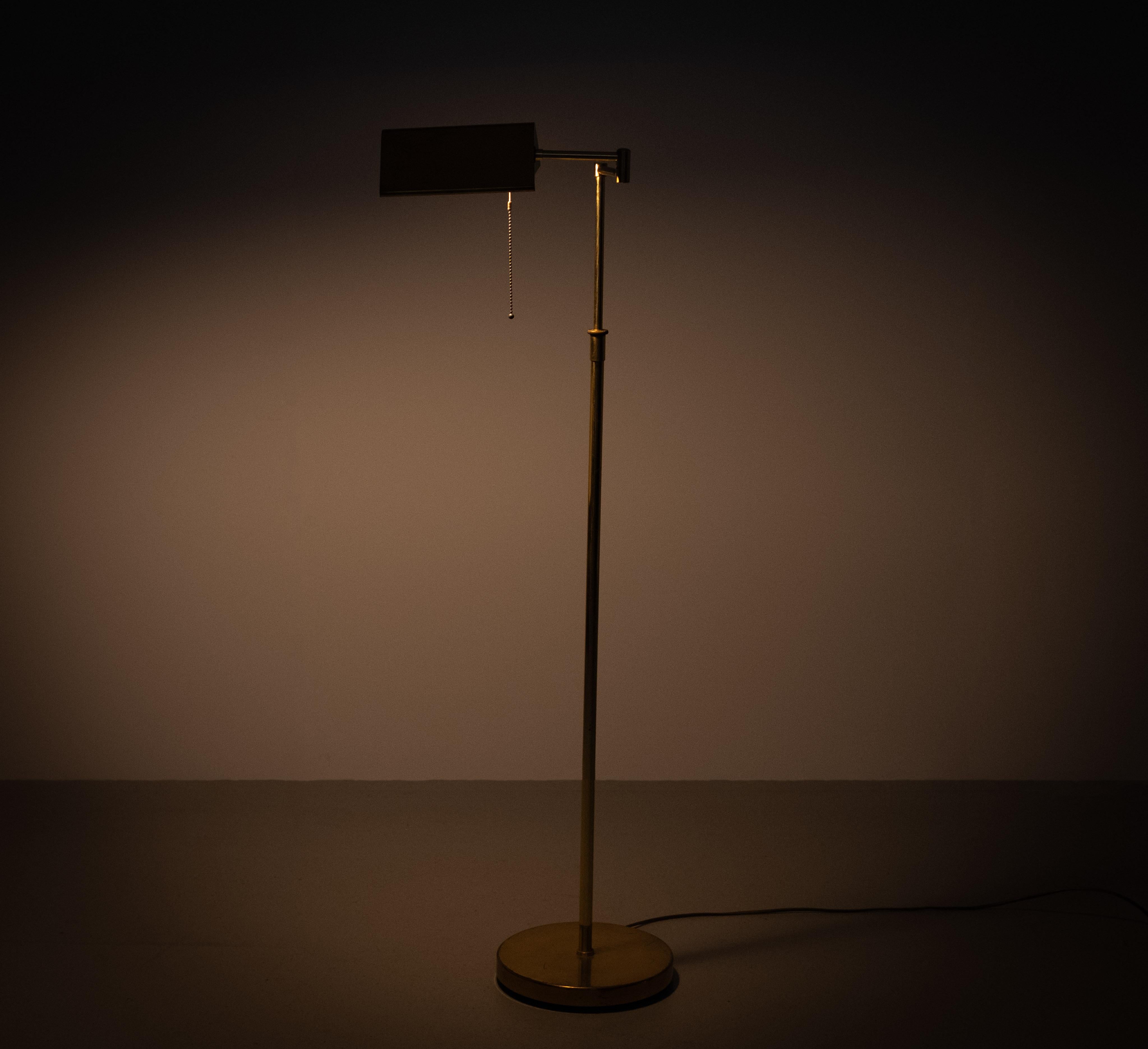 Holtkoetter Brass library floor lamp 1970s Germany 2