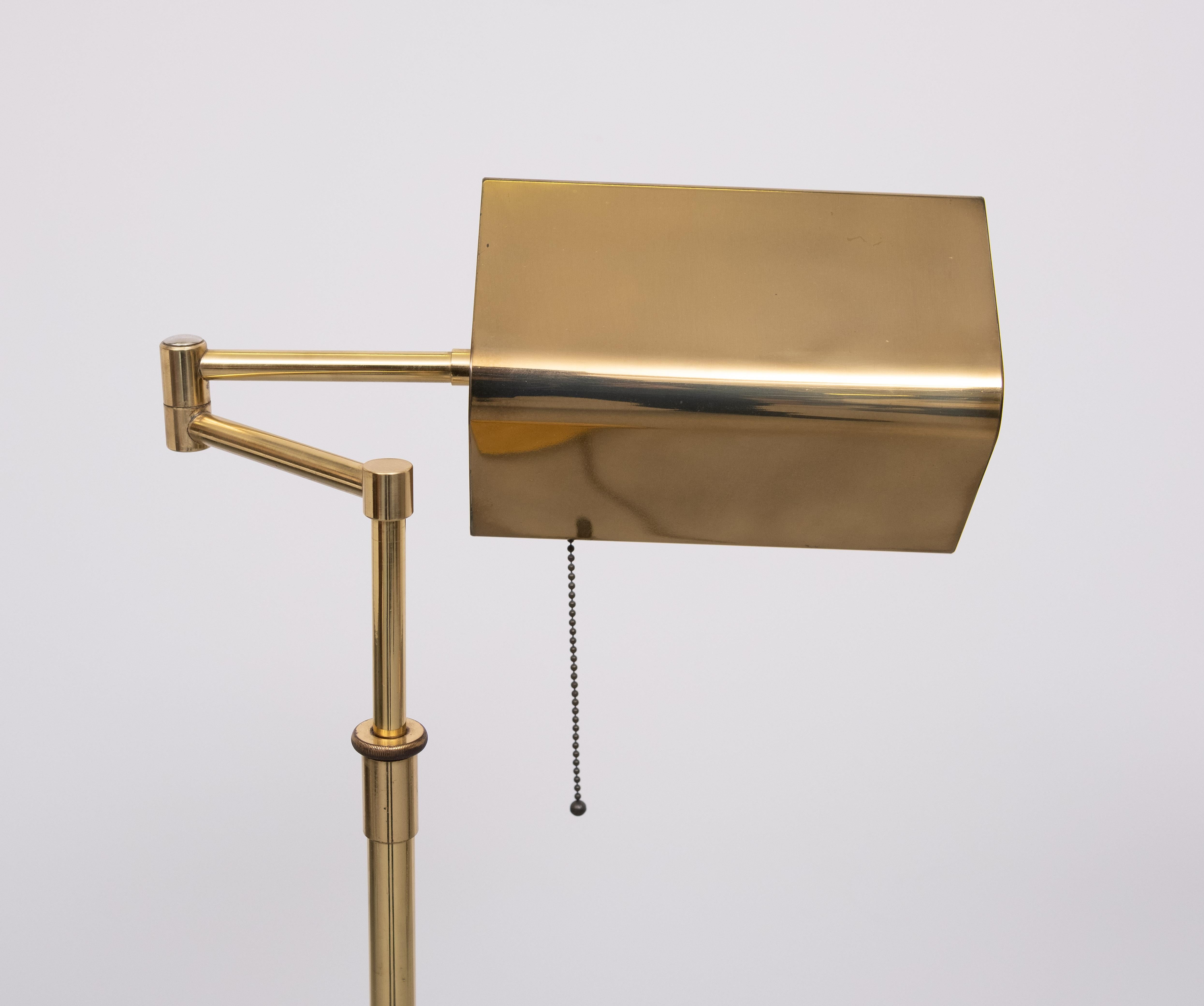 Holtkoetter Brass library floor lamp 1970s Germany 3