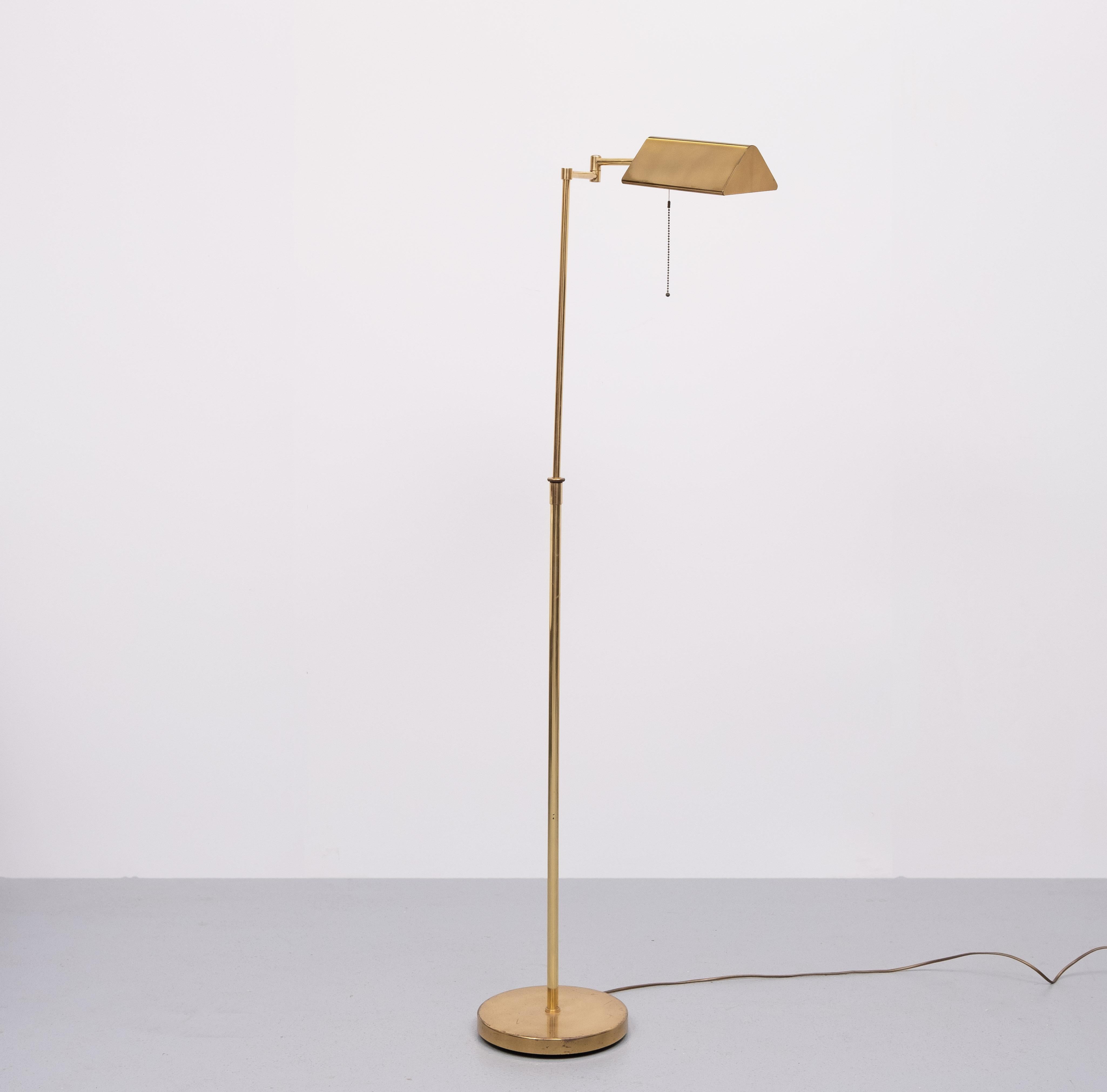 Holtkoetter Brass library floor lamp 1970s Germany 4