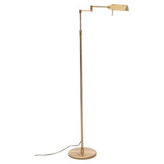 Holtkoetter Brass swing arm floor lamp Germany 1980s