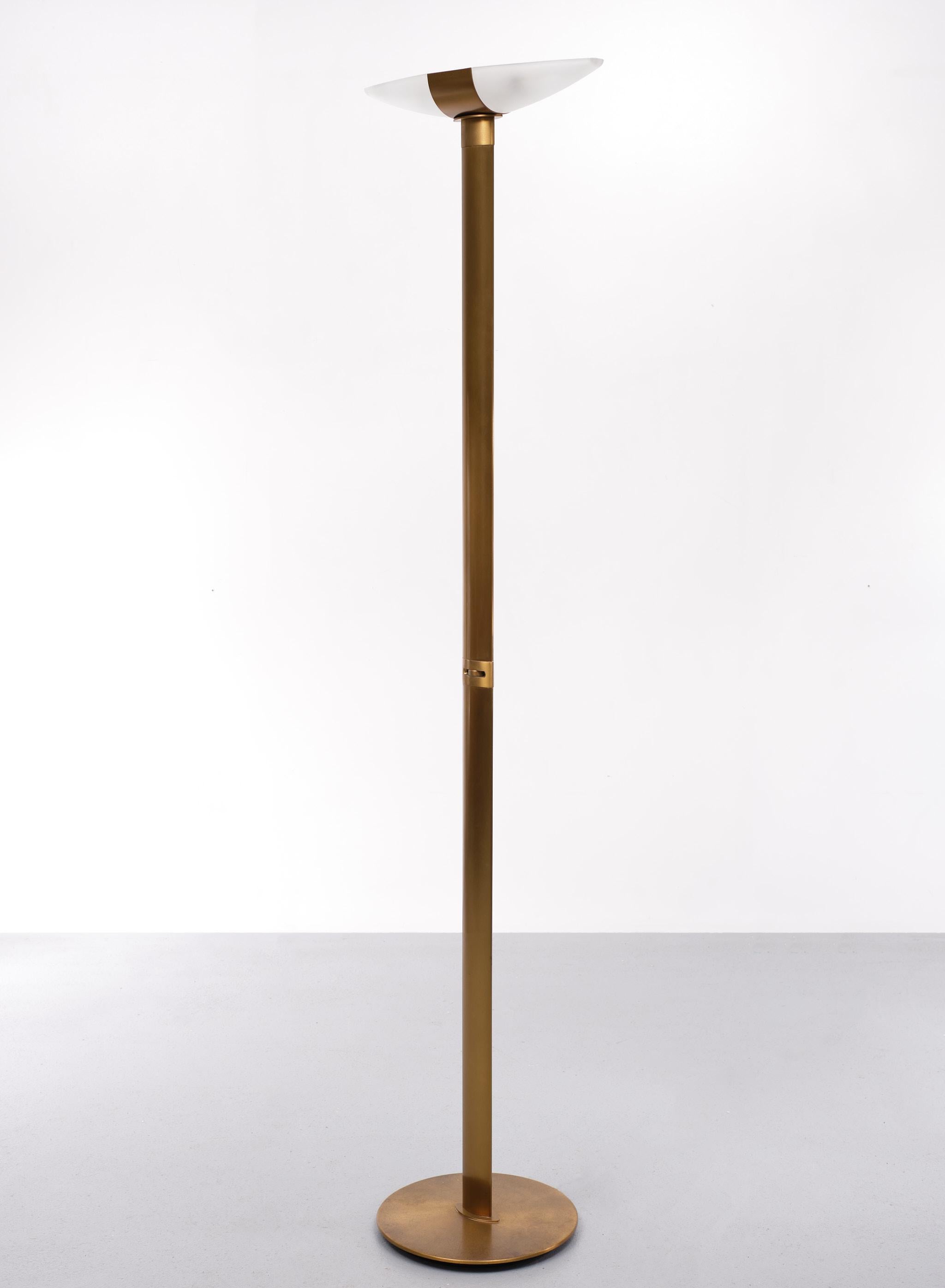 Brass Holtkoetter Bronze Floor Lamp, Germany, 1980s For Sale