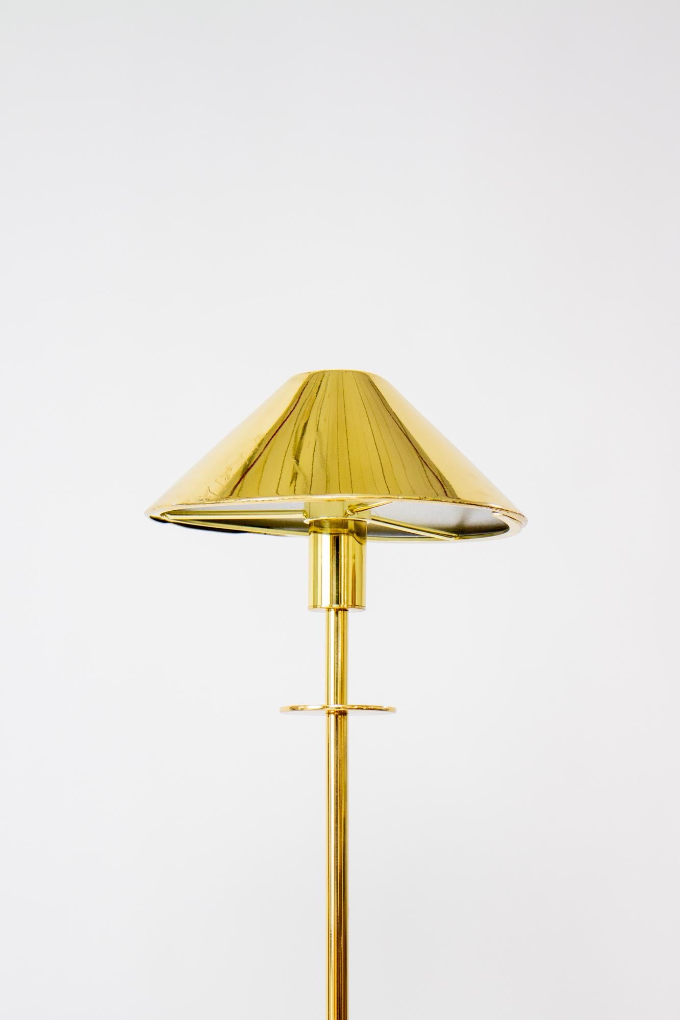 20th Century Holtkoetter German Halogen Brass Floor Lamp