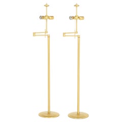 Holtkoetter Leuchten Swing-Arm Floor Lamps, Pair
