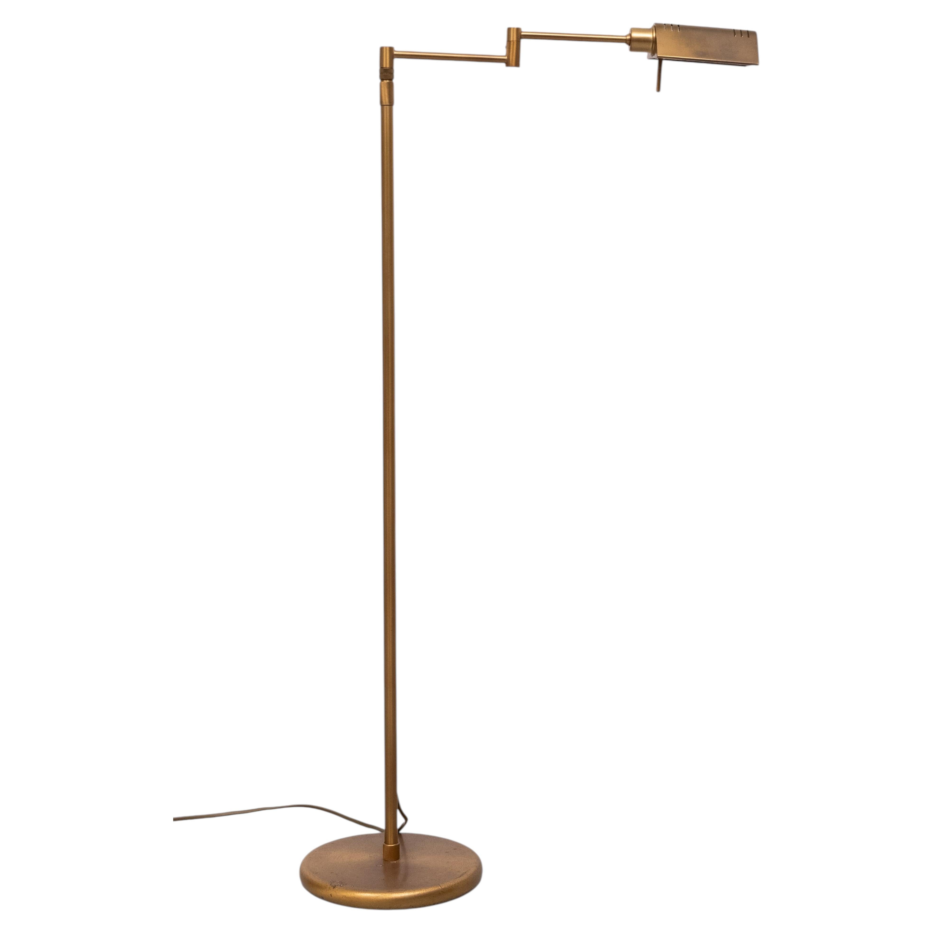 Mid Century Modern Adjustable Brass Swing Arm Floor Reading Lamp ...