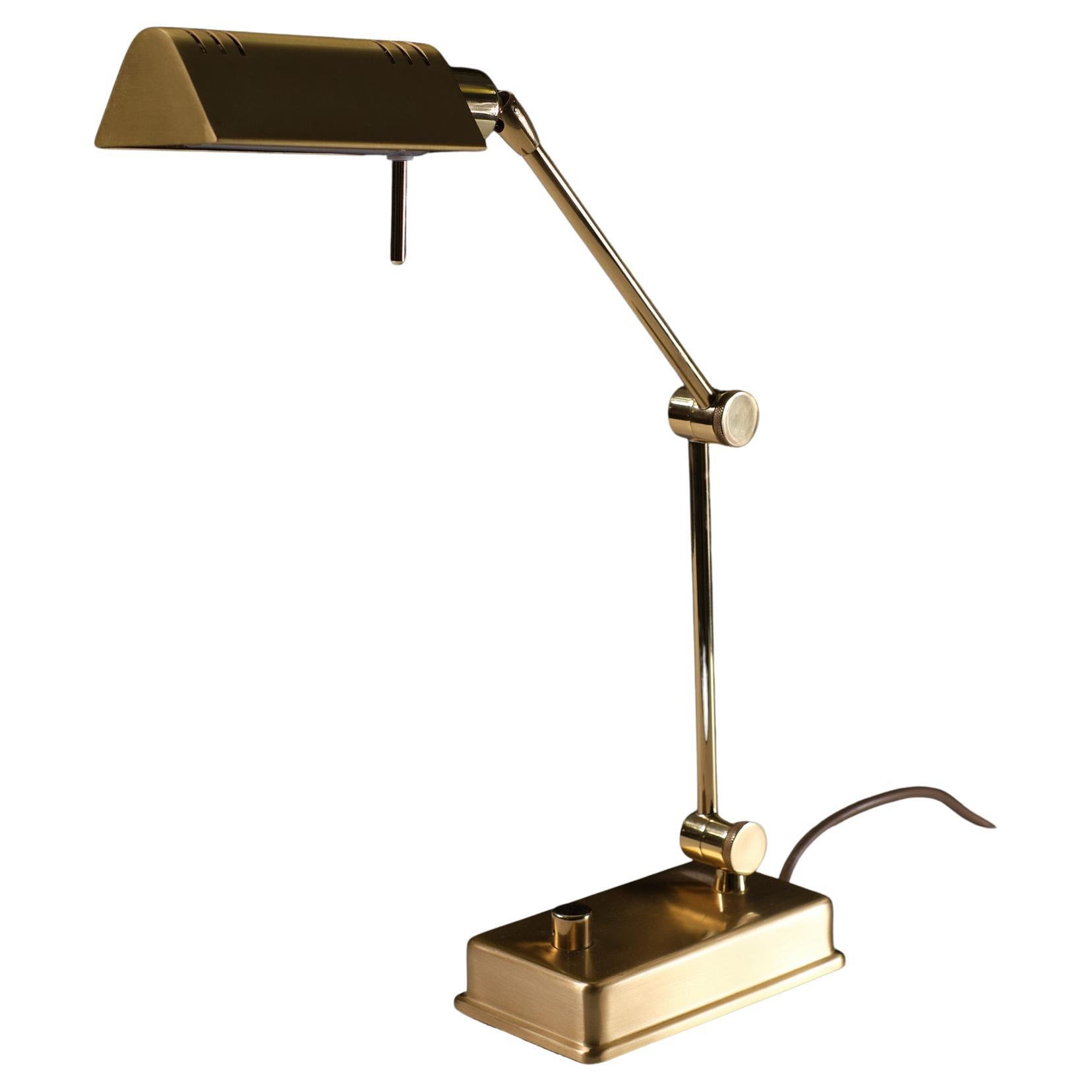 Beautiful Holtkoetter Desk lamp . Rose Gold Brass color .Halogen .Build in dimmer 
Top quality from Germany .signed . 1970s   