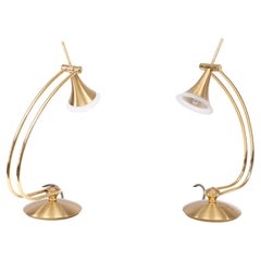 Holtkotter Brass Halogen Table lamps 1980s Germany