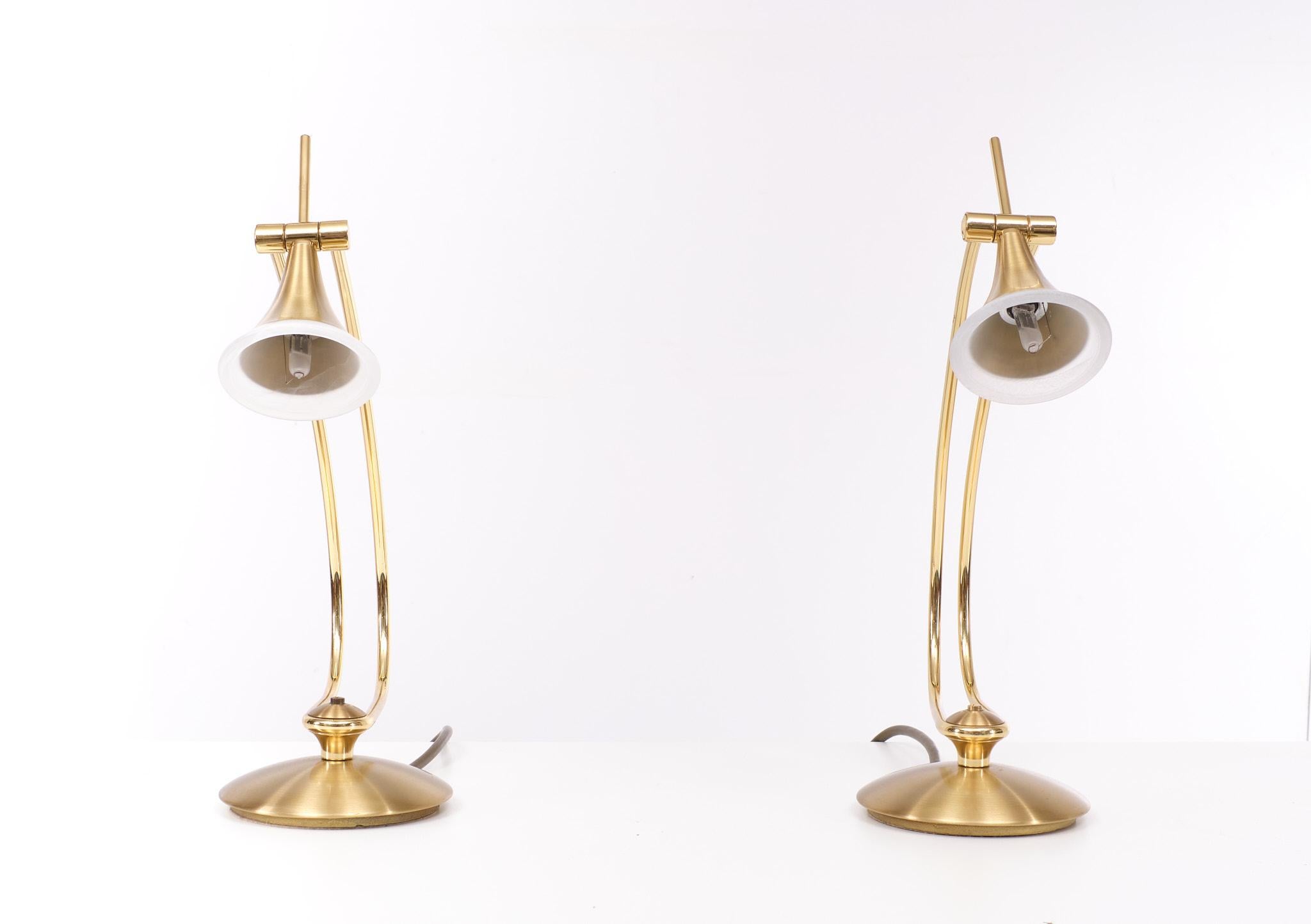 Modern Holtkotter Brass Halogen Table lamps 1980s Germany  For Sale