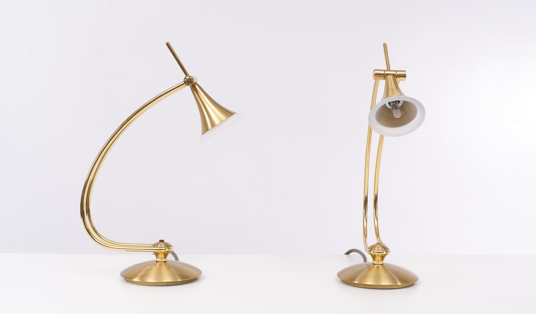 Holtkotter Brass Halogen Table lamps 1980s Germany  In Good Condition For Sale In Den Haag, NL