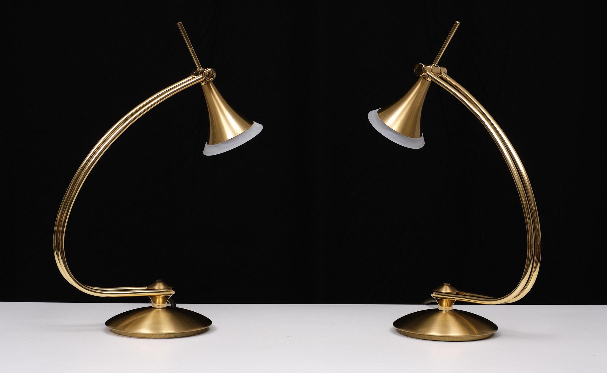 Holtkotter Brass Halogen Table lamps 1980s Germany  For Sale 2