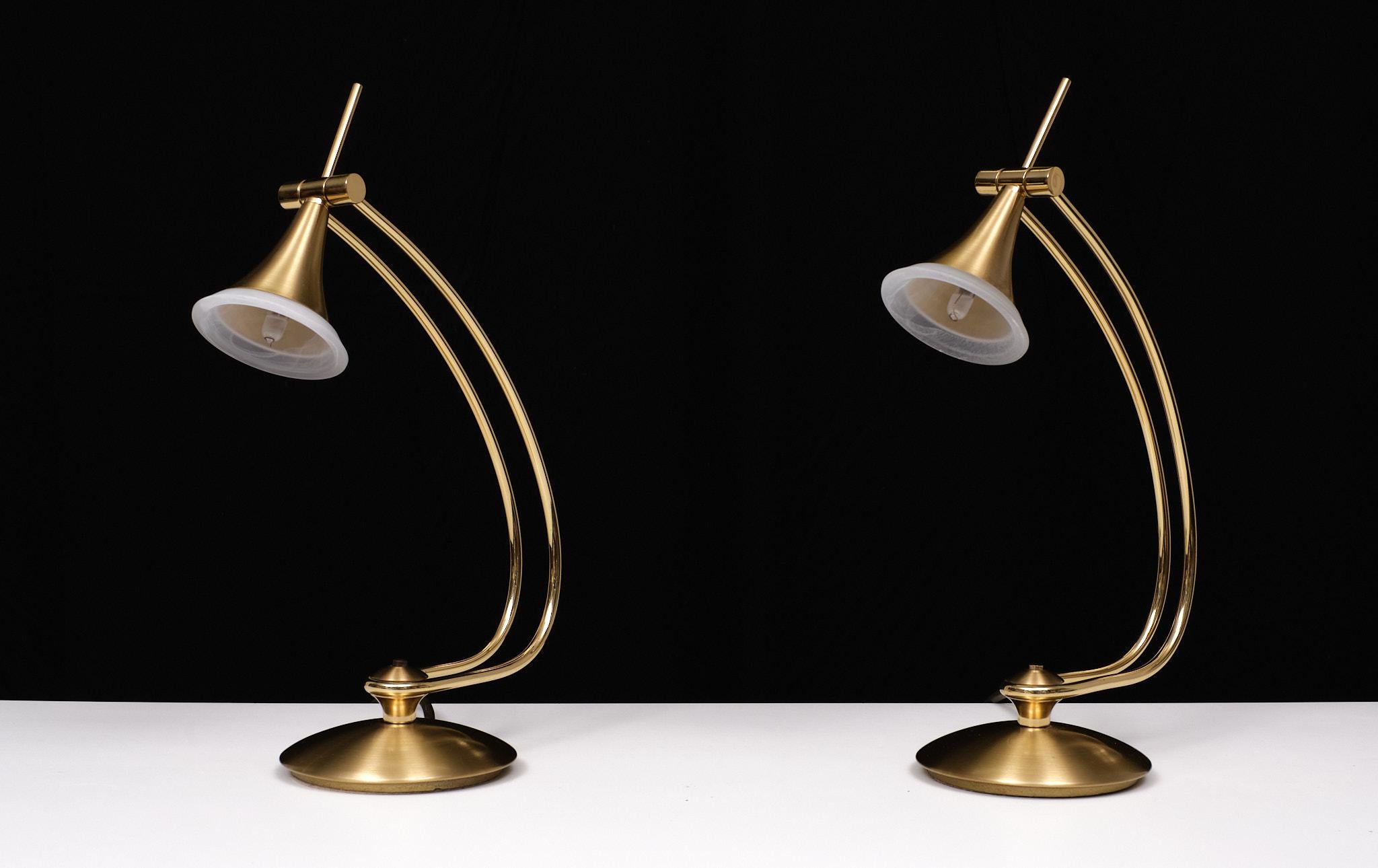 Holtkotter Brass Halogen Table lamps 1980s Germany  For Sale 3