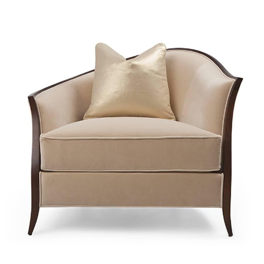 Contemporary Holton Left Armchair or Right in Solid Veneered Mahogany For Sale